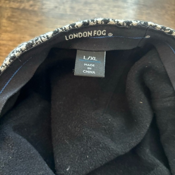 London Fog Black/Cream Houndstooth Newsboy/Gatsby Hat size L/Xl - Picture 2 of 7